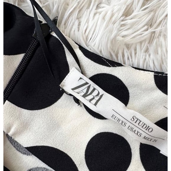 NWT Zara Studio Polka Dot Sleeveless Mini Dress Low Back Sz XS - Picture 7 of 14